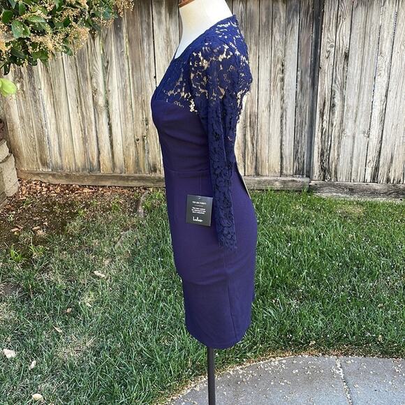 Lulu's Navy Blue Lace Open Back Dress Women's Size Small NWT - Picture 4 of 12